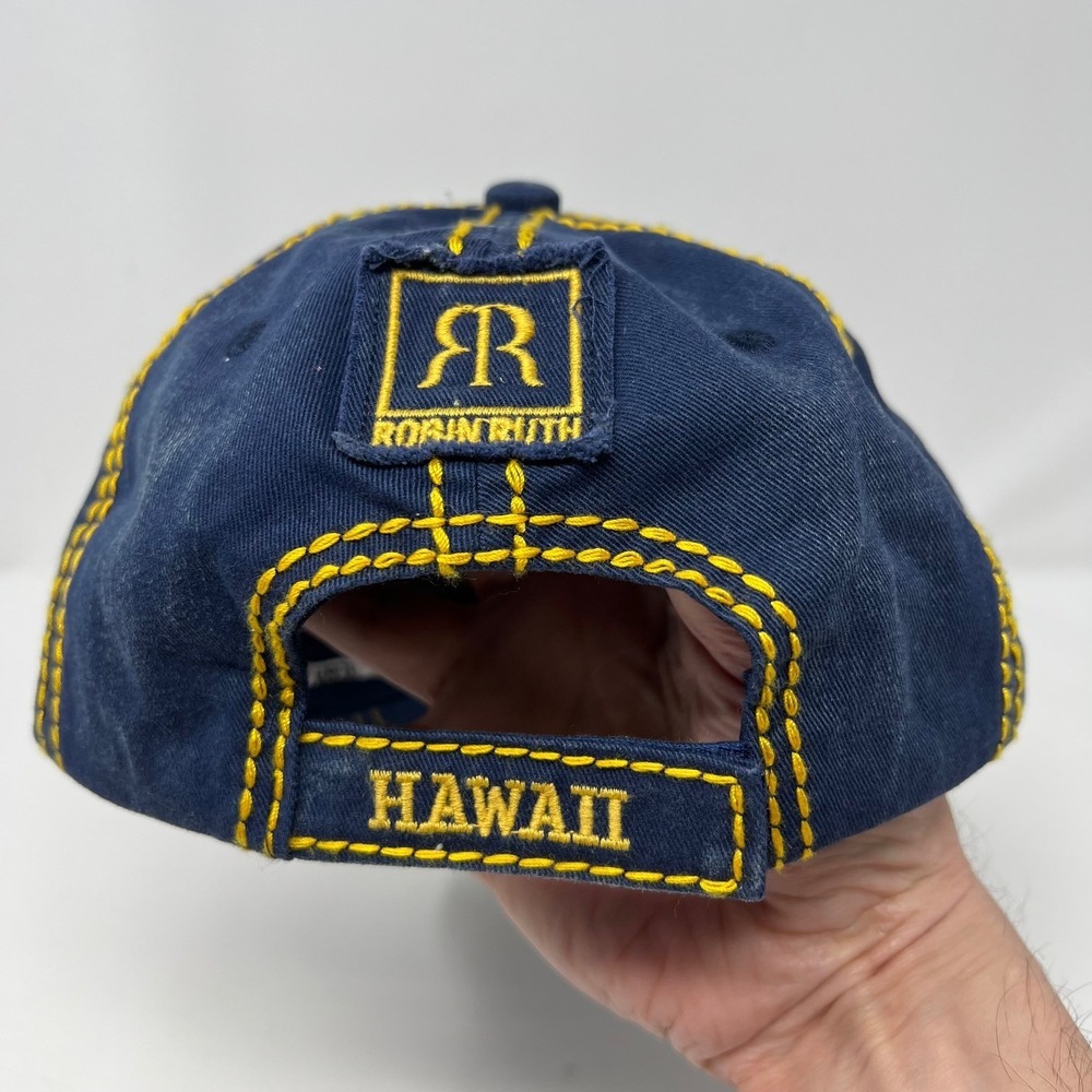 Robin Ruth Hawaii Hat Vintage Faded Distressed Embroidered Spellout Adjustable - Picture 5 of 8